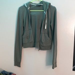 green/grayish jacket from express
